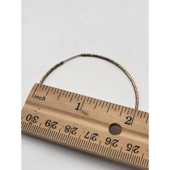 VTG Dyadema Sterling Silver 925 Textured Thin Hoop Earrings - Picture 7 of 9